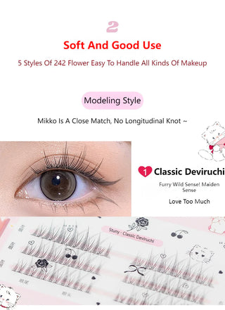 Flortte x Mikko: False Eyelashes (5 types 242 pieces)