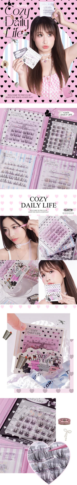 Flortte: Cozy Daily Life - Segmented Self-Adhesive Glue-Free False Eyelash