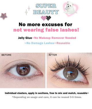 Flortte: Super Beauty Series - Adhesive-Free False Eyelashes
