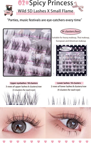 Flortte: Cozy Daily Life - Segmented Self-Adhesive Glue-Free False Eyelash