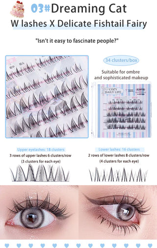 Flortte: Cozy Daily Life - Segmented Self-Adhesive Glue-Free False Eyelash