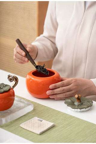 Persimmon Blessing: 9-piece Semi-Automatic Tea Set Gift Box