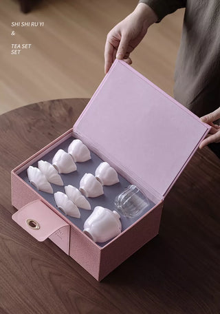 Cherry Blossom Pink Petal: 11-Piece Tea Set Gift Box