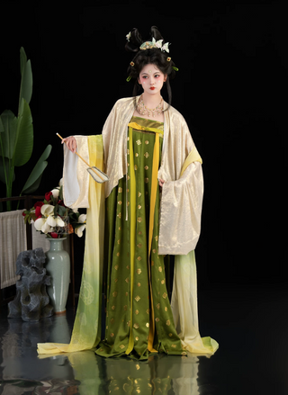 Tang Dynasty Qixiong Hanfu (Whole Set) - Qing Wu (M Size)