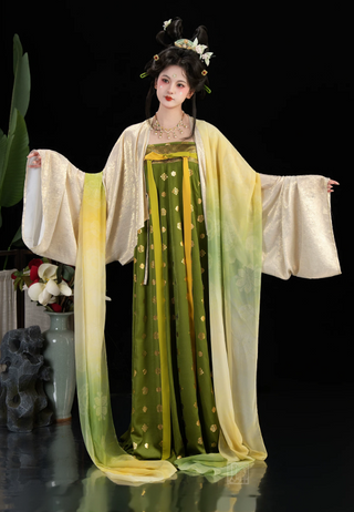 Tang Dynasty Qixiong Hanfu (Whole Set) - Qing Wu (M Size)