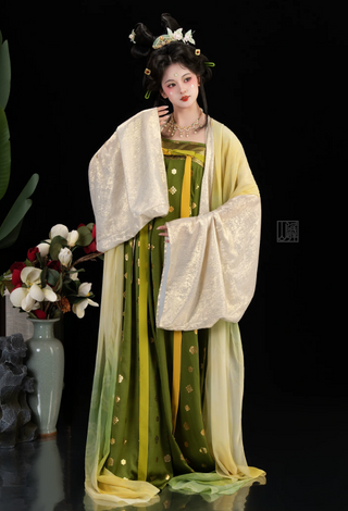 Tang Dynasty Qixiong Hanfu (Whole Set) - Qing Wu (M Size)