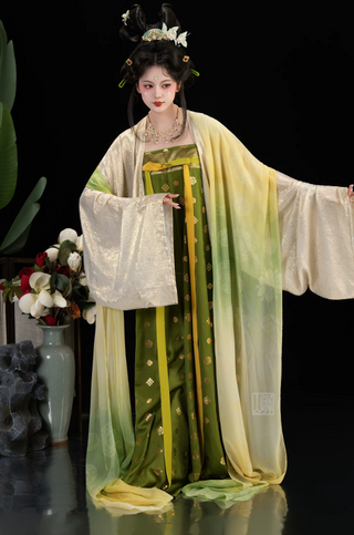 Tang Dynasty Qixiong Hanfu (Whole Set) - Qing Wu (M Size)