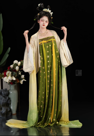 Tang Dynasty Qixiong Hanfu (Whole Set) - Qing Wu (M Size)