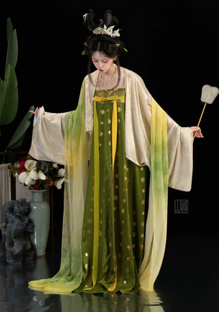 Tang Dynasty Qixiong Hanfu (Whole Set) - Qing Wu (M Size)