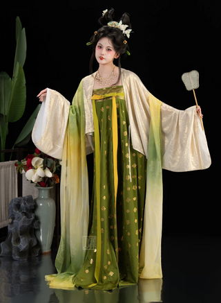 Tang Dynasty Qixiong Hanfu (Whole Set) - Qing Wu (M Size)